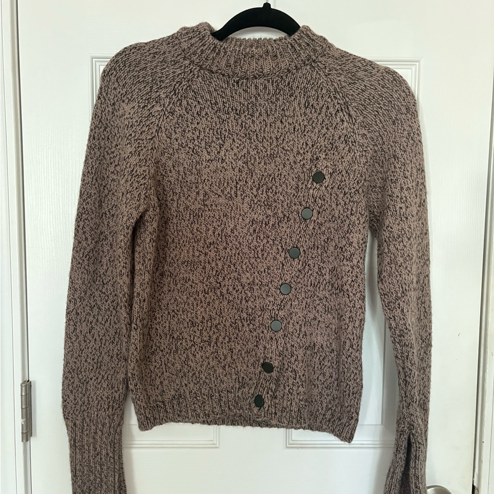 Zara Taupe Sweater with Button Accents